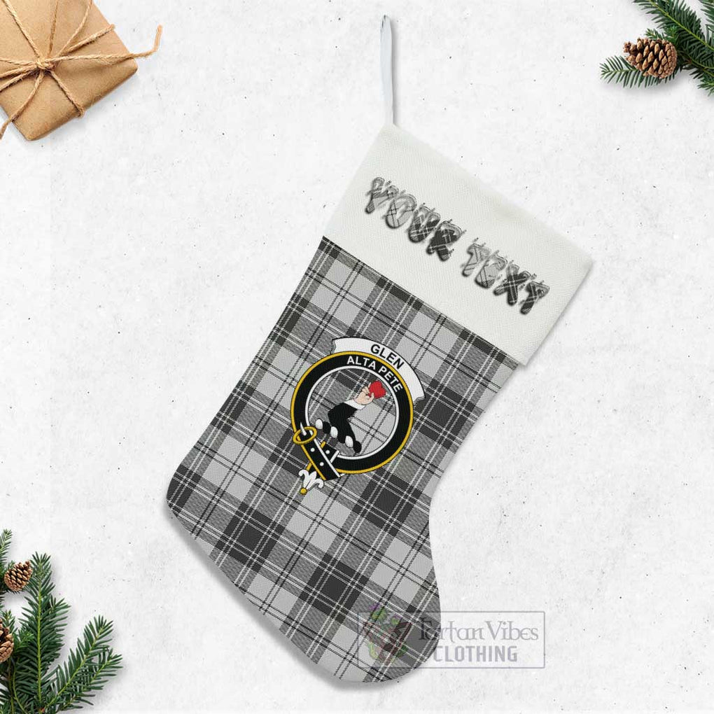 Tartan Vibes Clothing Glen Tartan Family Crest Christmas Stocking with Personalized Text