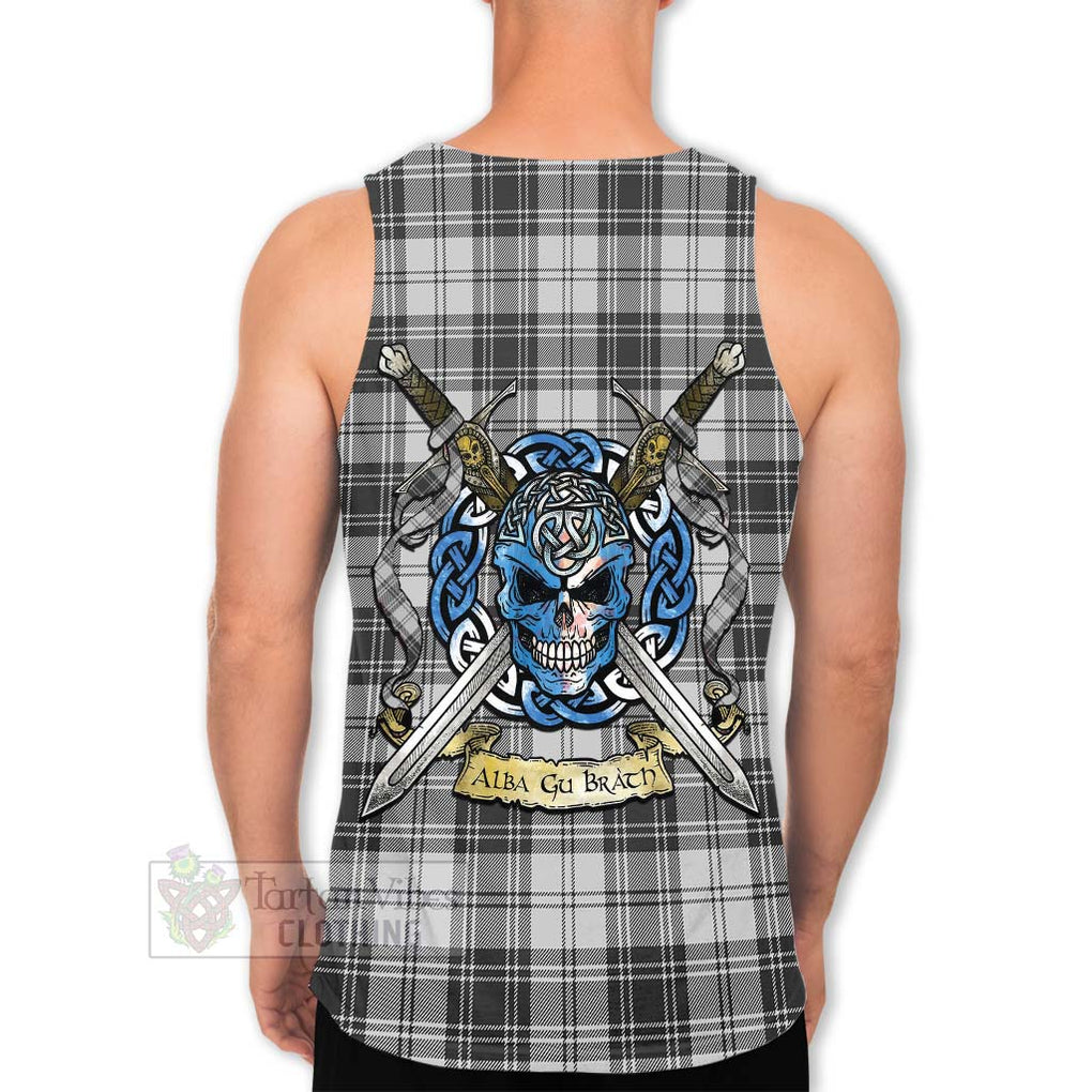 Tartan Vibes Clothing Glen Tartan Men's Tank Top with Family Crest Celtic Skull Style