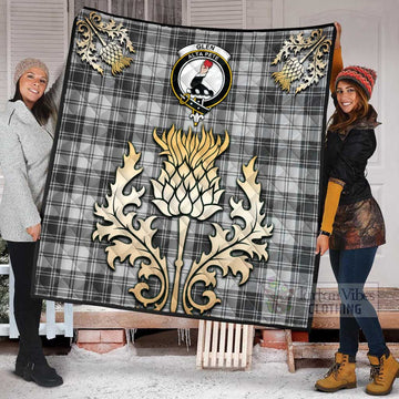 Glen Tartan Quilt with Family Crest and Golden Thistle Style