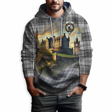 Glen Tartan Family Crest Hoodie with Scottish Ancient Castle Style Pullover Hoodie - Tartan Vibes Clothing