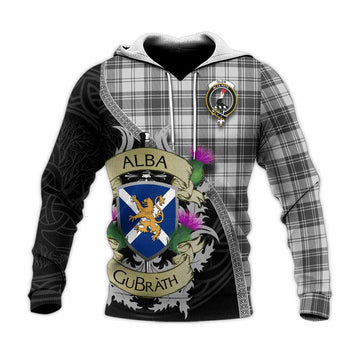 Glen Tartan Family Crest Knitted Hoodie Lion Rampant Royal Thistle Shield Celtic Inspired Unisex Knitted Pullover Hoodie - Tartan Vibes Clothing