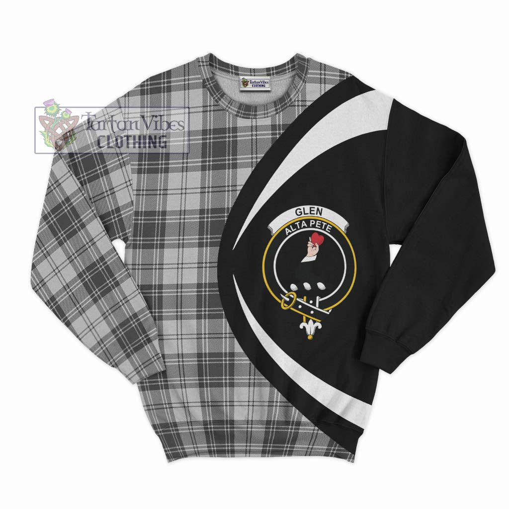 Glen Tartan Sweatshirt with Family Crest Circle Style Unisex - Tartan Vibes Clothing