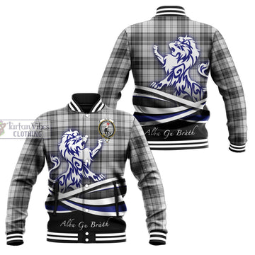 Glen Tartan Baseball Jacket with Alba Gu Brath Regal Lion Emblem