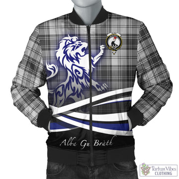Glen Tartan Bomber Jacket with Alba Gu Brath Regal Lion Emblem