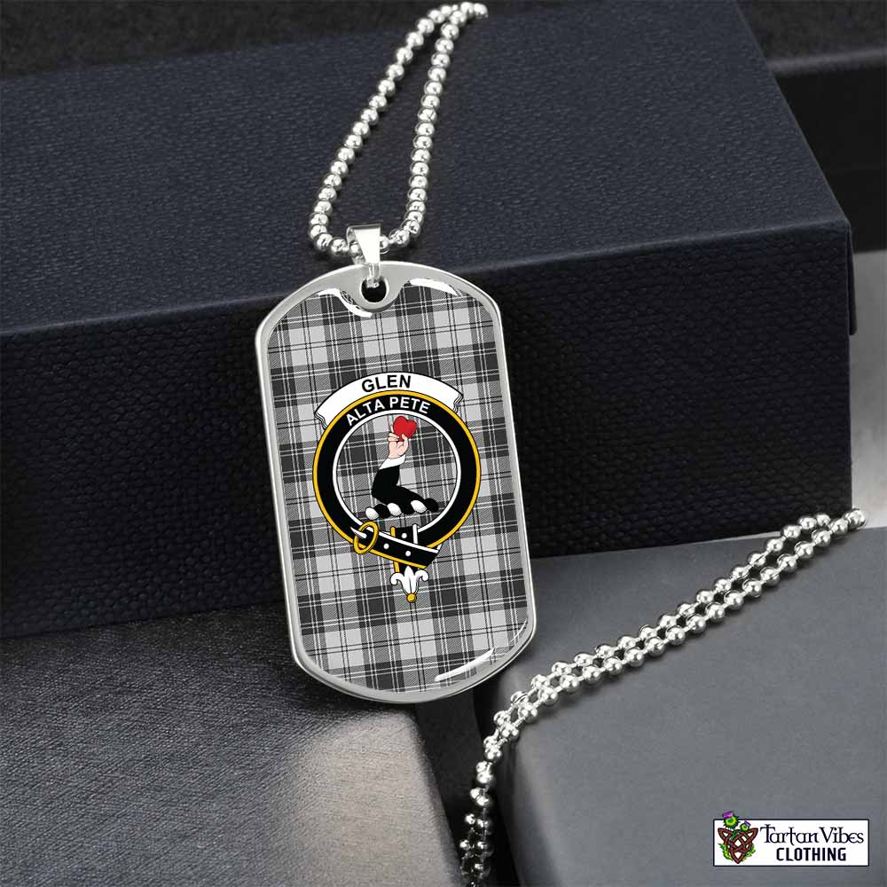 Tartan Vibes Clothing Glen Tartan Dog Tag Necklace with Family Crest