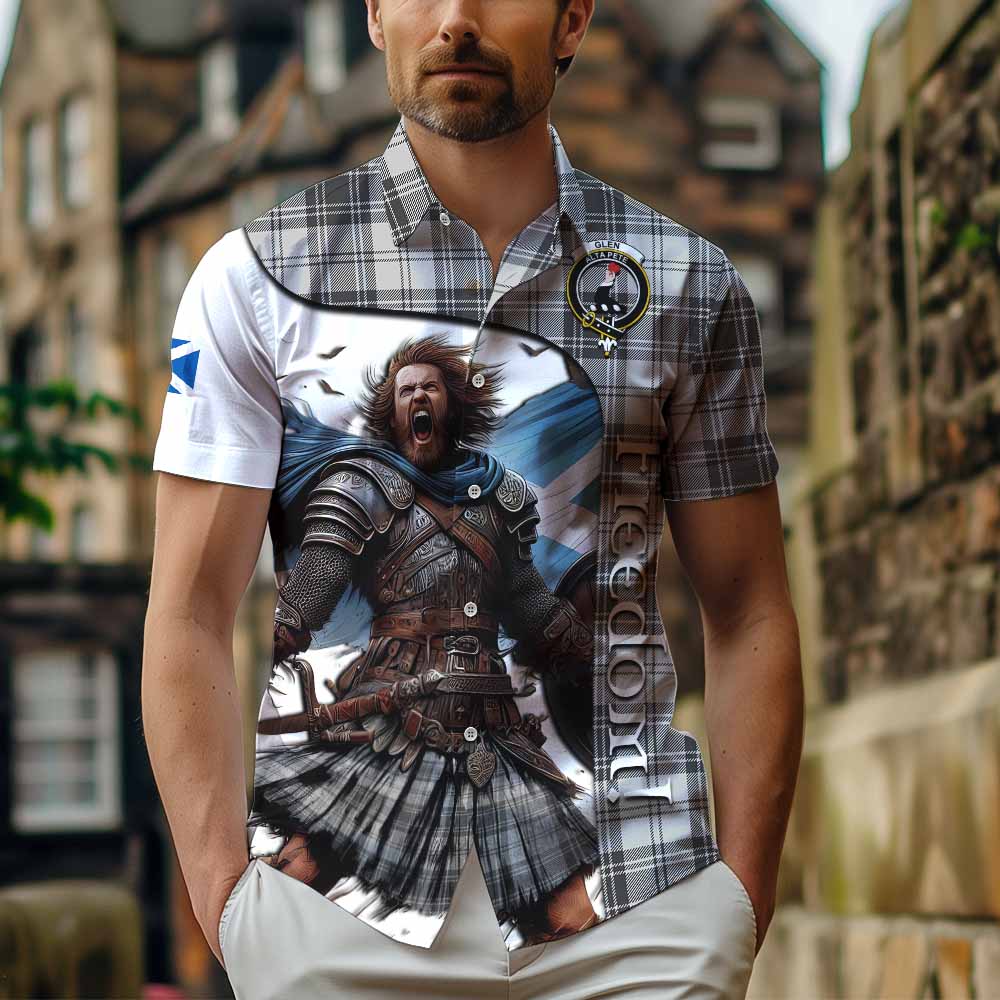 Tartan Vibes Clothing Glen Crest Tartan Short Sleeve Button Shirt Inspired by the Freedom of Scottish Warrior