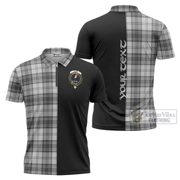 Glen Tartan Zipper Polo Shirt with Family Crest and Half Of Me Style