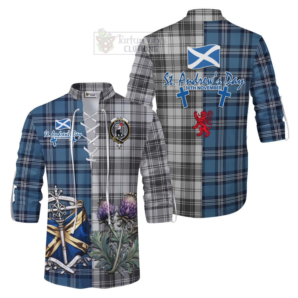 Tartan Vibes Clothing Glen Tartan Ghillie Kilt Shirt Happy St. Andrew's Day Half Tartan Style