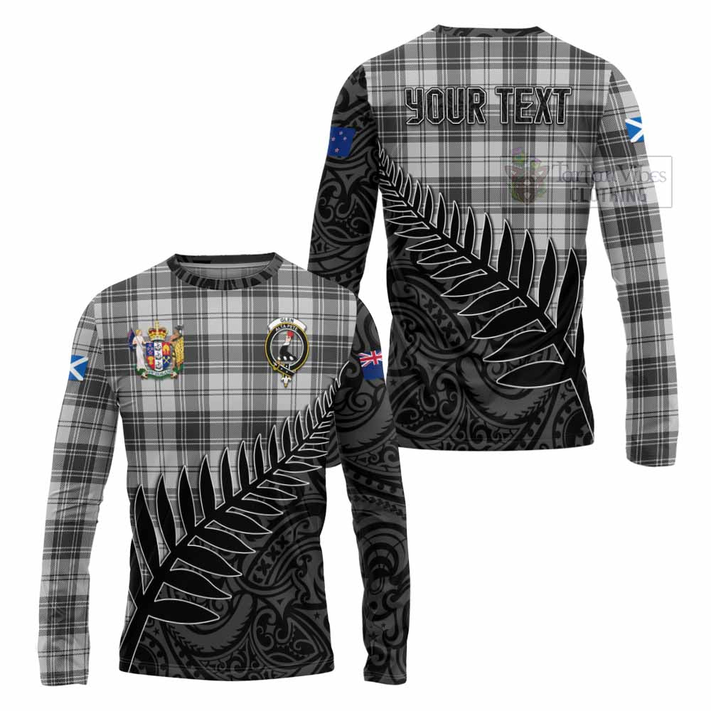 Tartan Vibes Clothing Glen Crest Tartan Long Sleeve T-Shirt with New Zealand Silver Fern Half Style