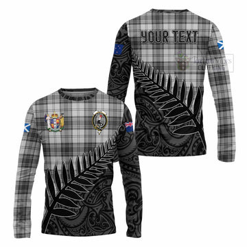 Glen Crest Tartan Long Sleeve T-Shirt with New Zealand Silver Fern Half Style