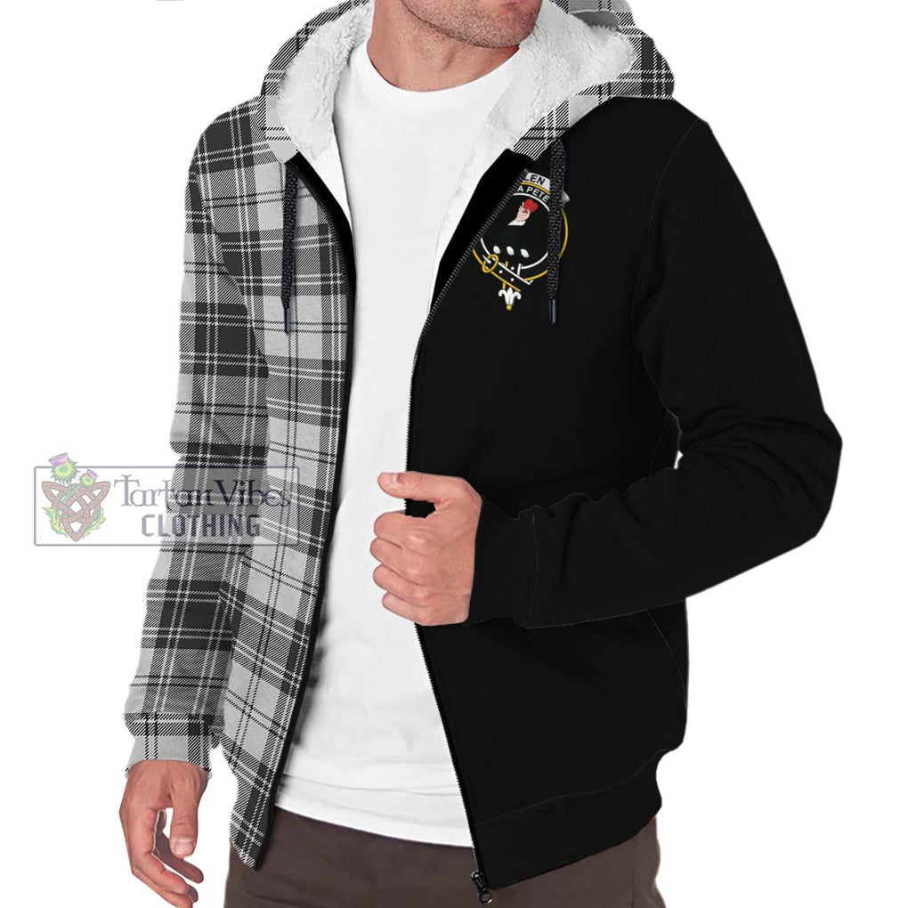 Glen Tartan Sherpa Hoodie with Family Crest and Half Of Me Style Unisex S - Tartanvibesclothing Shop