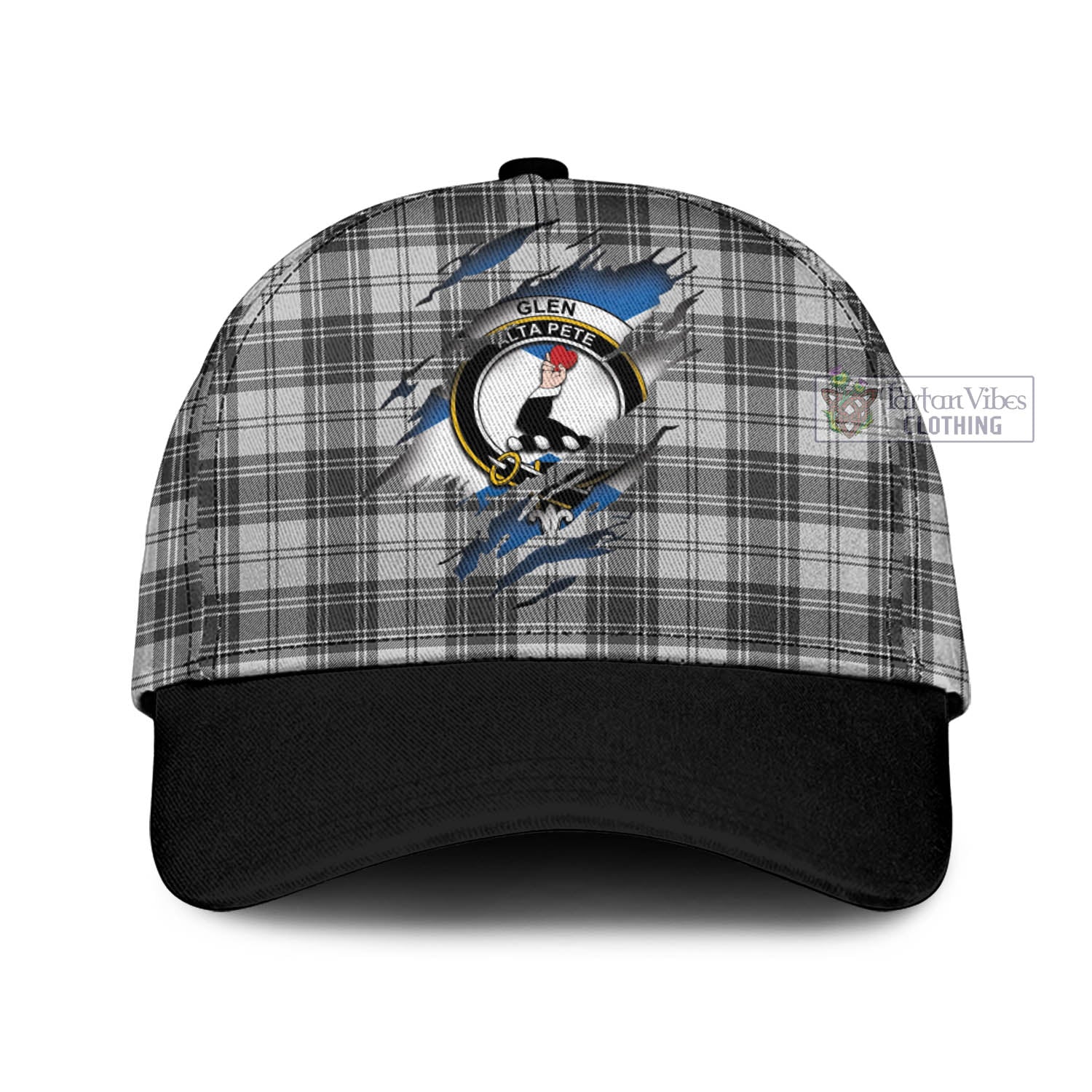 Tartan Vibes Clothing Glen Tartan Classic Cap with Family Crest In Me Style