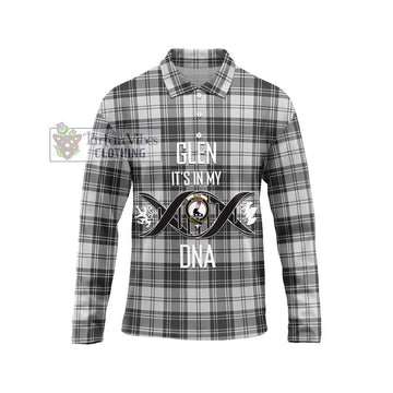 Glen Tartan Long Sleeve Polo Shirt with Family Crest DNA In Me Style