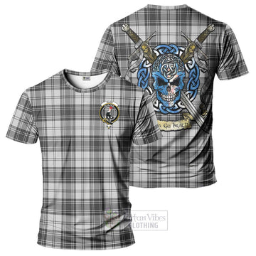 Glen Tartan T-Shirt with Family Crest Celtic Skull Style