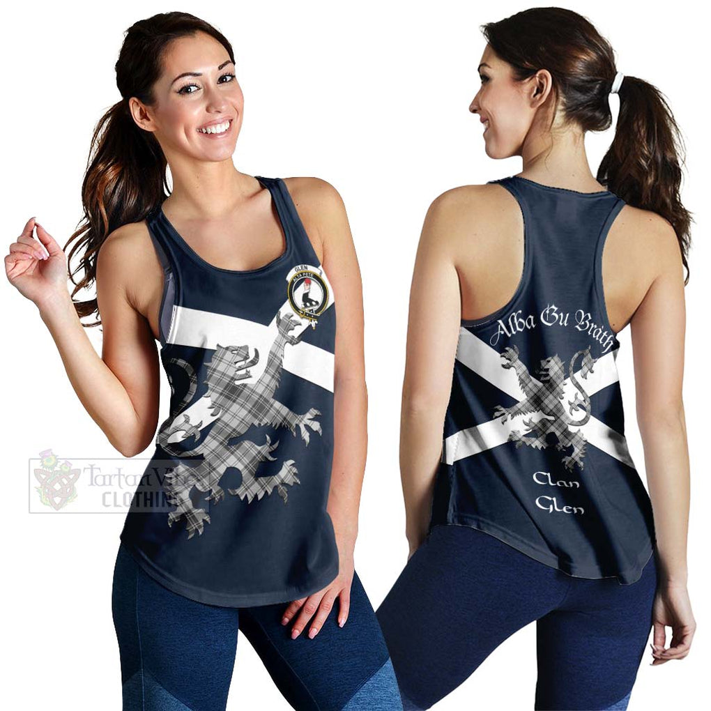 Tartan Vibes Clothing Glen Tartan Lion Rampant Women's Racerback Tanks – Proudly Display Your Heritage with Alba Gu Brath and Clan Name