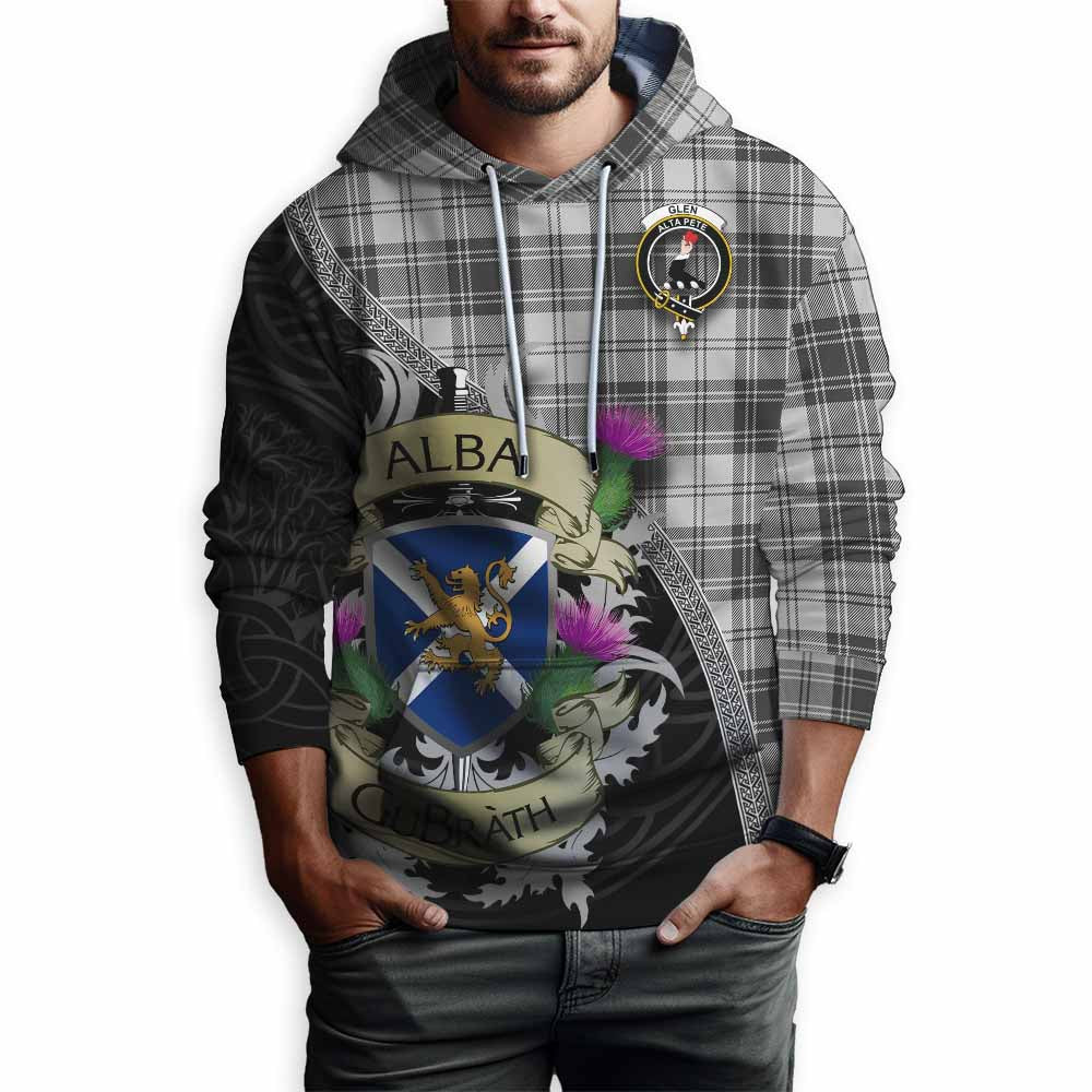 Glen Tartan Family Crest Hoodie Lion Rampant Royal Thistle Shield Celtic Inspired Pullover Hoodie - Tartan Vibes Clothing