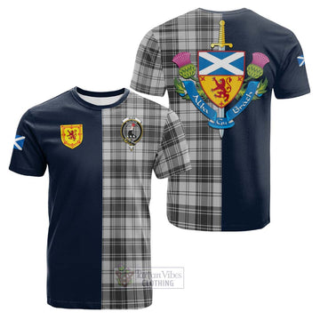 Glen Tartan Cotton T-shirt with Scottish Lion Royal Arm Half Style