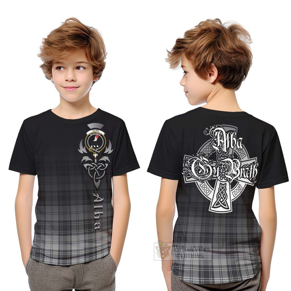 Tartan Vibes Clothing Glen Tartan Kid T-Shirt Featuring Alba Gu Brath Family Crest Celtic Inspired