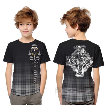 Glen Tartan Kid T-Shirt Featuring Alba Gu Brath Family Crest Celtic Inspired