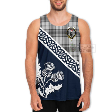 Glen Tartan Men's Tank Top Featuring Thistle and Scotland Map