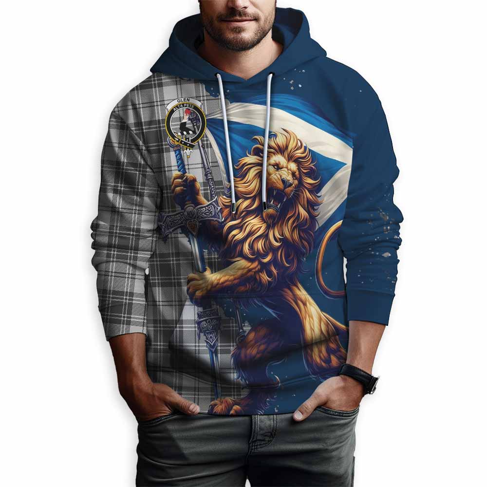 Tartan Vibes Clothing Glen Tartan Family Crest Hoodie with Scottish Majestic Lion