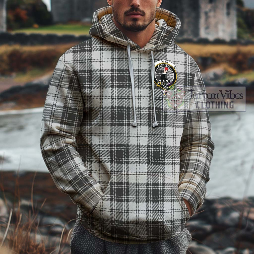 Glen Tartan Cotton Hoodie with Family Crest Pullover Hoodie XS - Tartan Vibes Clothing