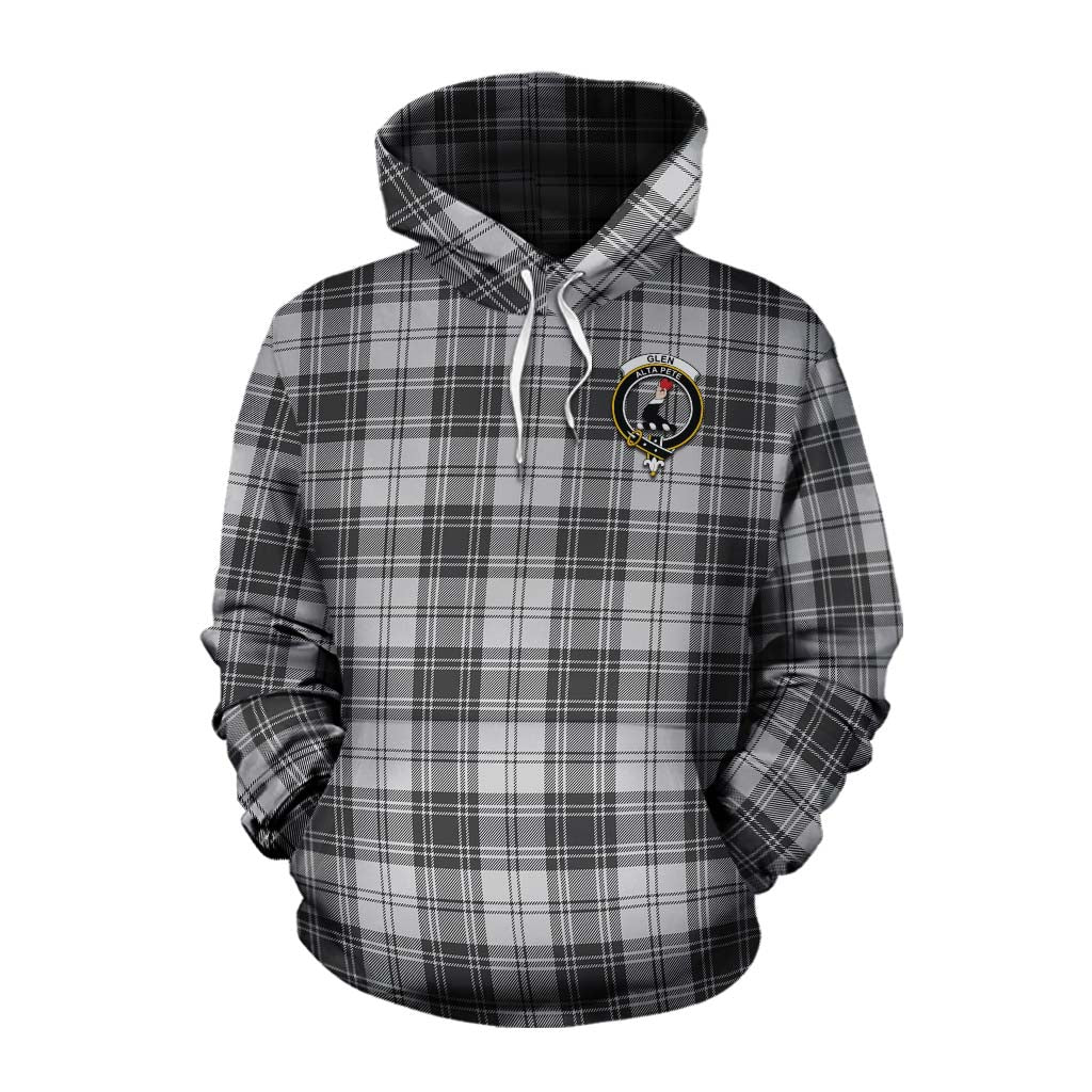 Tartan Vibes Clothing Glen Tartan Cotton Hoodie with Family Crest Celtic Skull Style