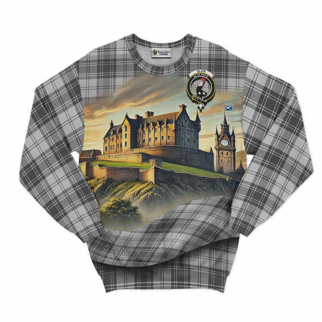 Glen Tartan Family Crest Sweatshirt with Scottish Ancient Castle Style Unisex - Tartan Vibes Clothing