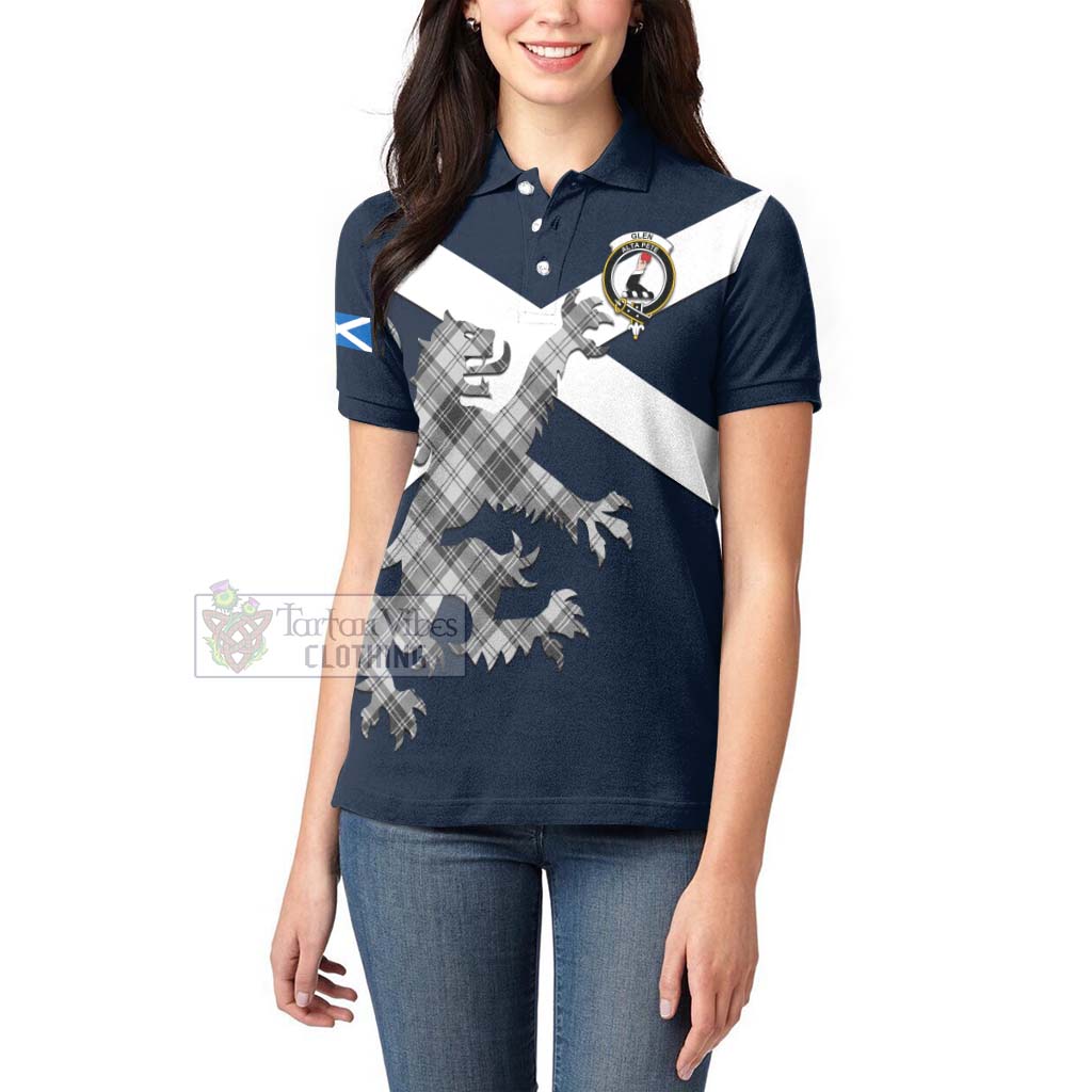 Tartan Vibes Clothing Glen Tartan Lion Rampant Women's Polo Shirt – Proudly Display Your Heritage with Alba Gu Brath and Clan Name