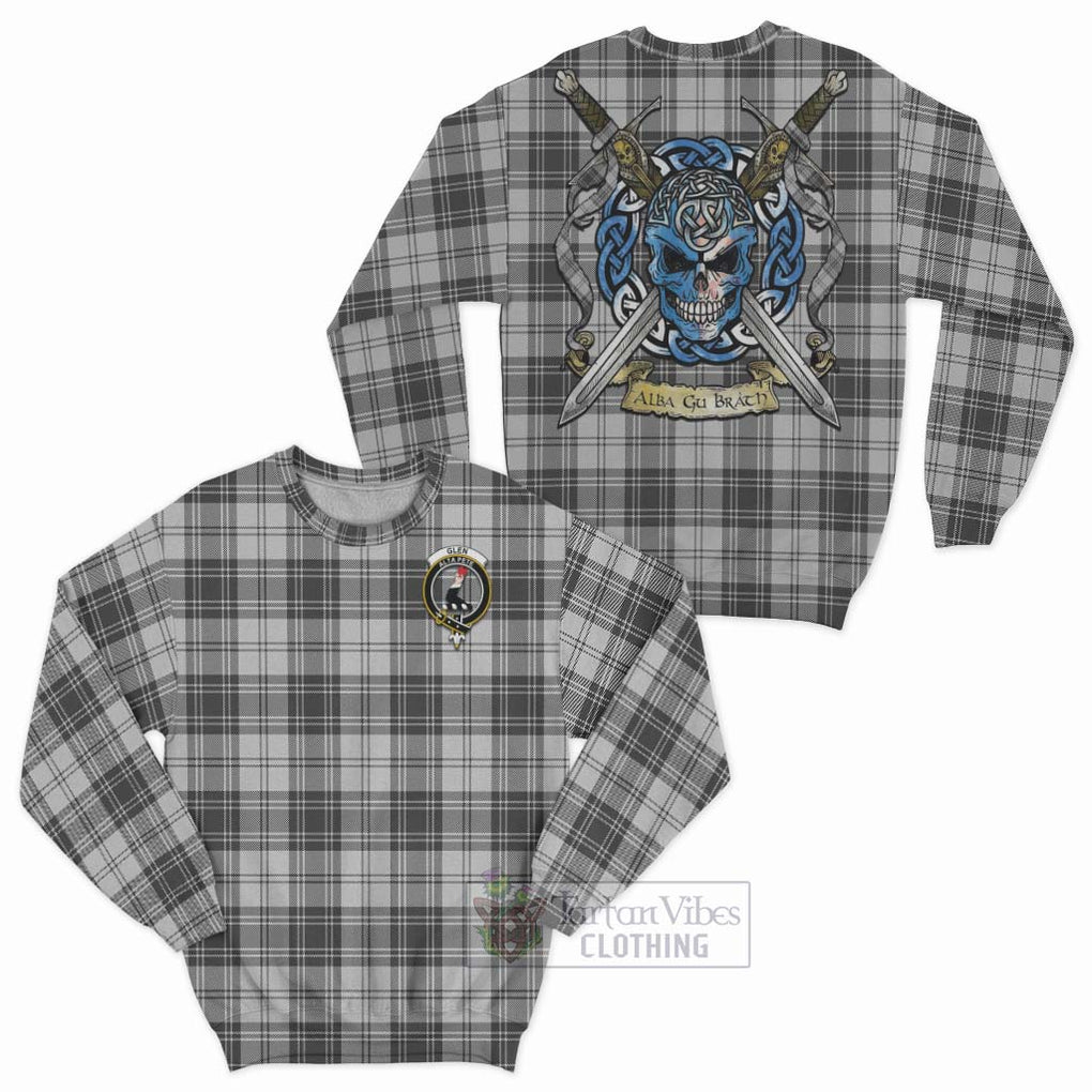 Tartan Vibes Clothing Glen Tartan Sweatshirt with Family Crest Celtic Skull Style