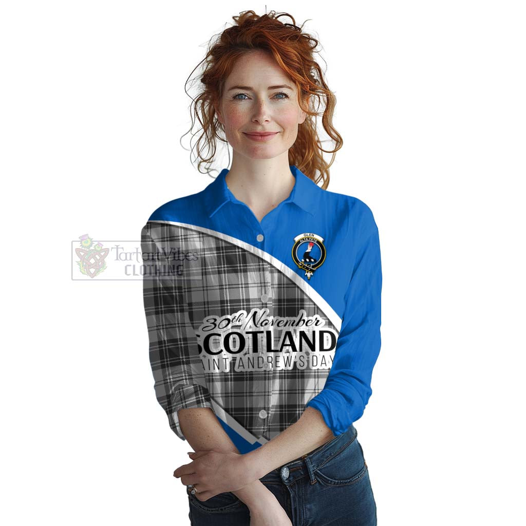 Tartan Vibes Clothing Glen Family Crest Tartan Women's Casual Shirt Celebrate Saint Andrew's Day in Style