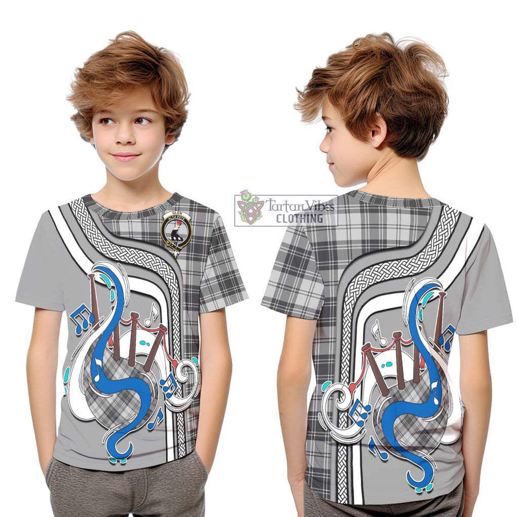 Tartan Vibes Clothing Glen Tartan Kid T-Shirt with Epic Bagpipe Style