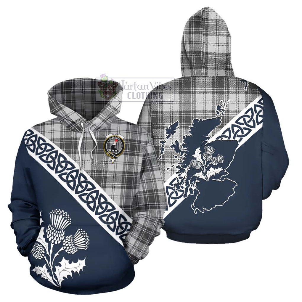 Tartan Vibes Clothing Glen Tartan Hoodie Featuring Thistle and Scotland Map