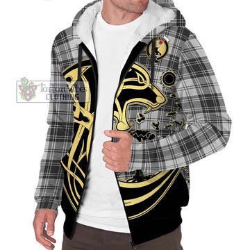 Glen Tartan Sherpa Hoodie with Family Crest Celtic Wolf Style