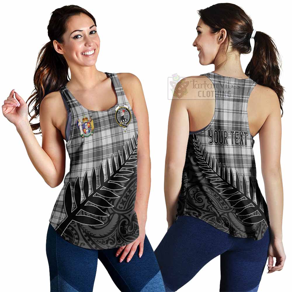 Tartan Vibes Clothing Glen Crest Tartan Women's Racerback Tanks with New Zealand Silver Fern Half Style