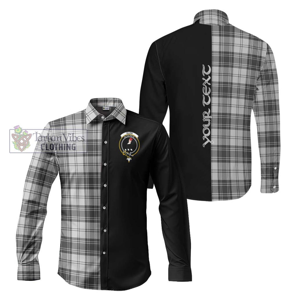 Glen Tartan Long Sleeve Button Shirt with Family Crest and Half Of Me Style Men's Shirt S - Tartanvibesclothing Shop