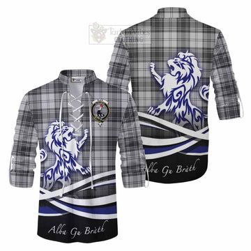 Glen Tartan Ghillie Kilt Shirt with Alba Gu Brath Regal Lion Emblem