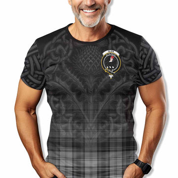 Glen Tartan T-Shirt with Family Crest Celtic Thistle Vibes