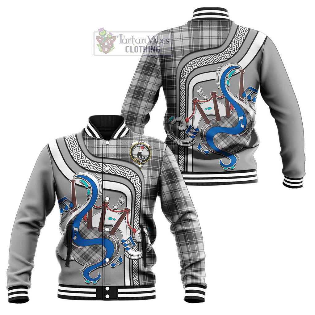 Tartan Vibes Clothing Glen Tartan Baseball Jacket with Epic Bagpipe Style