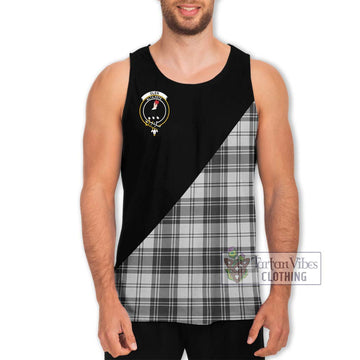 Glen Tartan Men's Tank Top with Family Crest and Military Logo Style