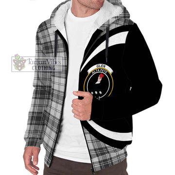 Glen Tartan Sherpa Hoodie with Family Crest Circle Style