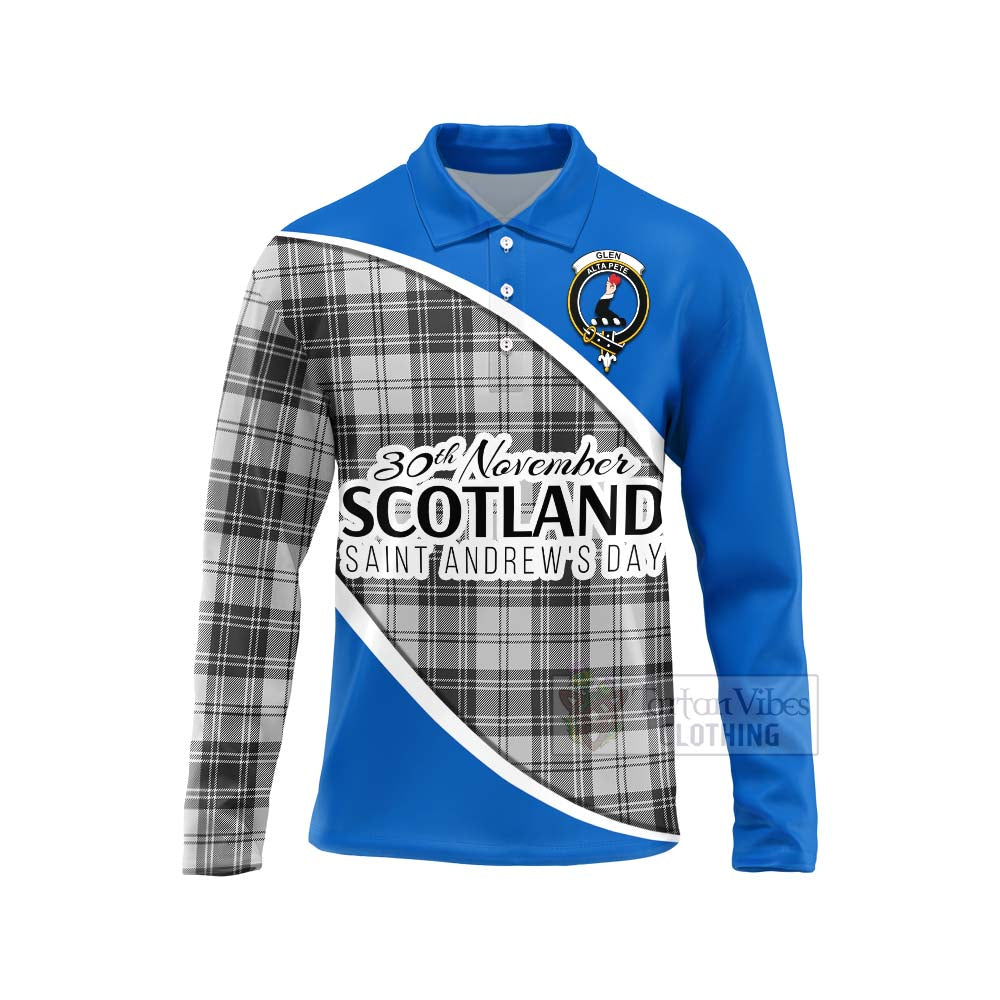 Tartan Vibes Clothing Glen Family Crest Tartan Long Sleeve Polo Shirt Celebrate Saint Andrew's Day in Style