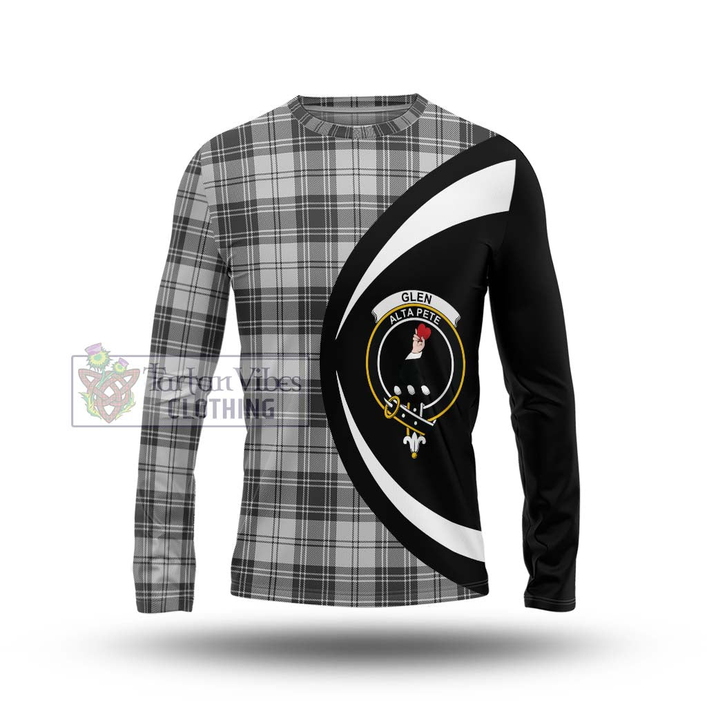 Glen Tartan Long Sleeve T-Shirt with Family Crest Circle Style Unisex - Tartan Vibes Clothing