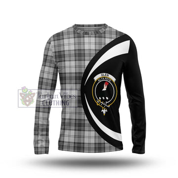 Glen Tartan Long Sleeve T-Shirt with Family Crest Circle Style