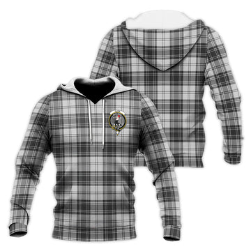 Glen Tartan Knitted Hoodie with Family Crest