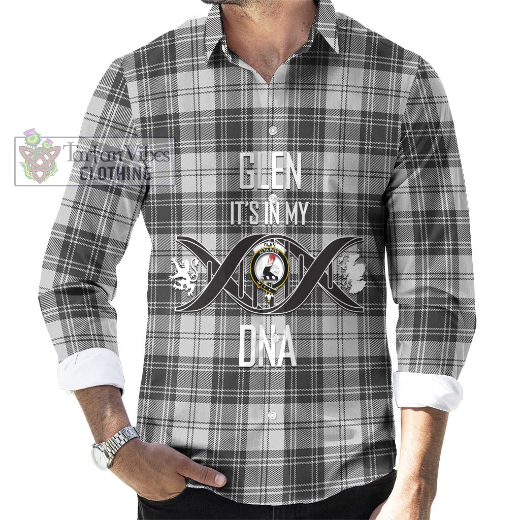 Tartan Vibes Clothing Glen Tartan Long Sleeve Button Shirt with Family Crest DNA In Me Style