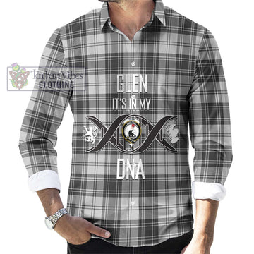 Glen Tartan Long Sleeve Button Shirt with Family Crest DNA In Me Style