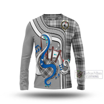 Glen Tartan Long Sleeve T-Shirt with Epic Bagpipe Style