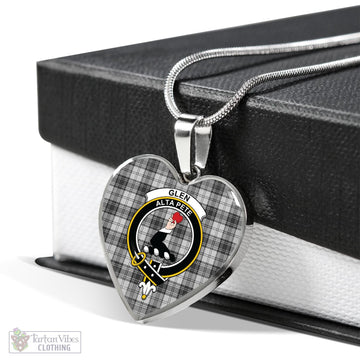 Glen Tartan Heart Necklace with Family Crest