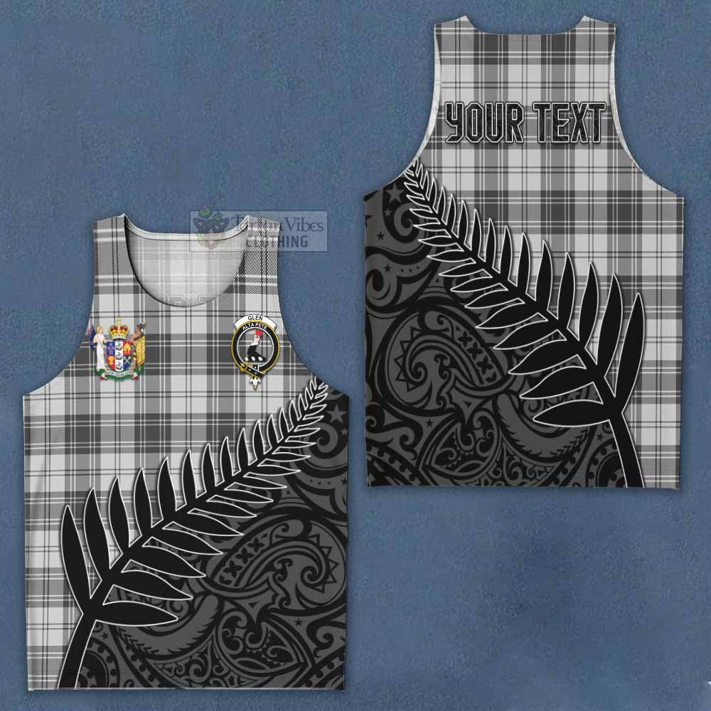 Tartan Vibes Clothing Glen Crest Tartan Men's Tank Top with New Zealand Silver Fern Half Style